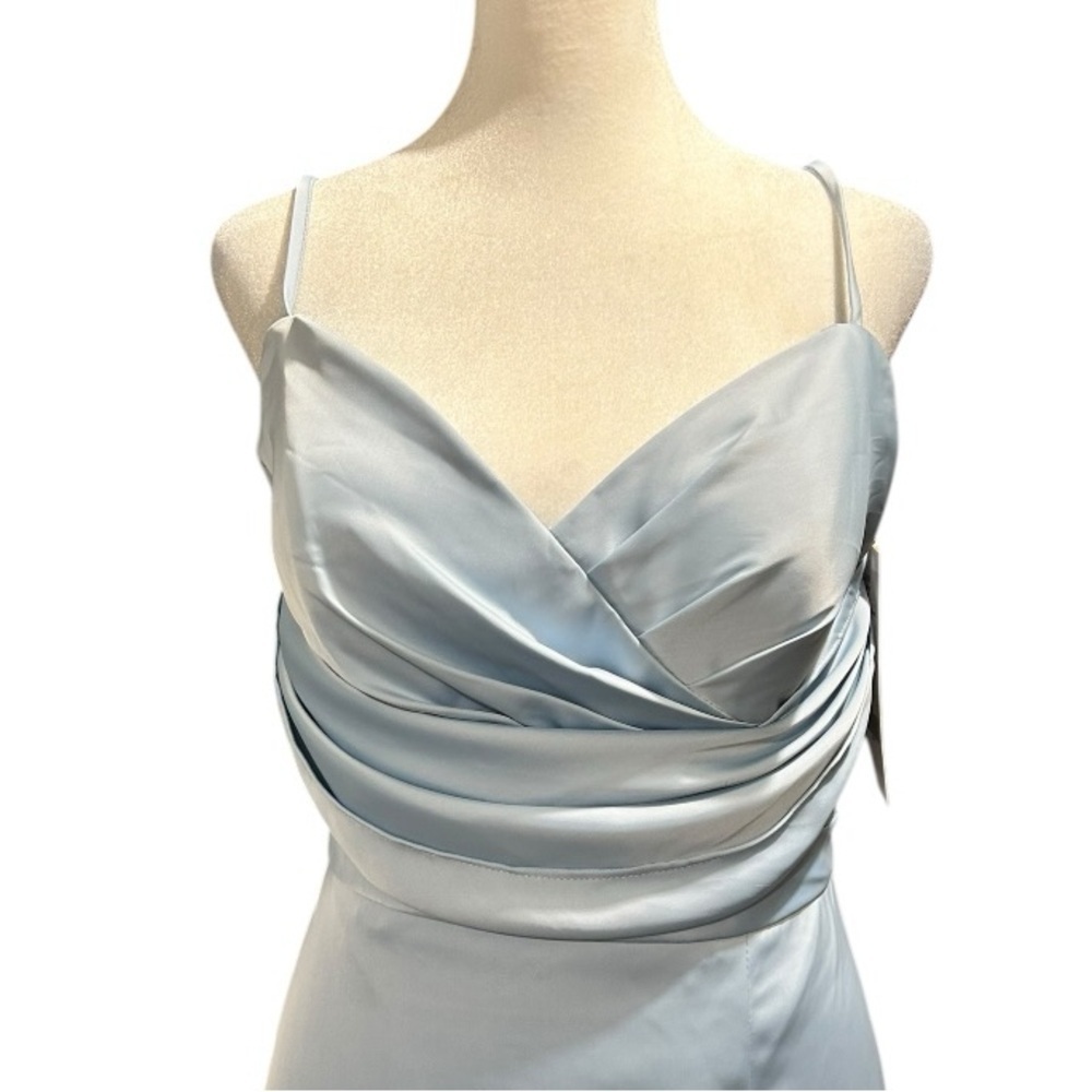 Christina Wu Chambray Matte Charmeuse A-Line Evening Bridesmaid Dress Sz 12 NWT - Picture 3 of 9